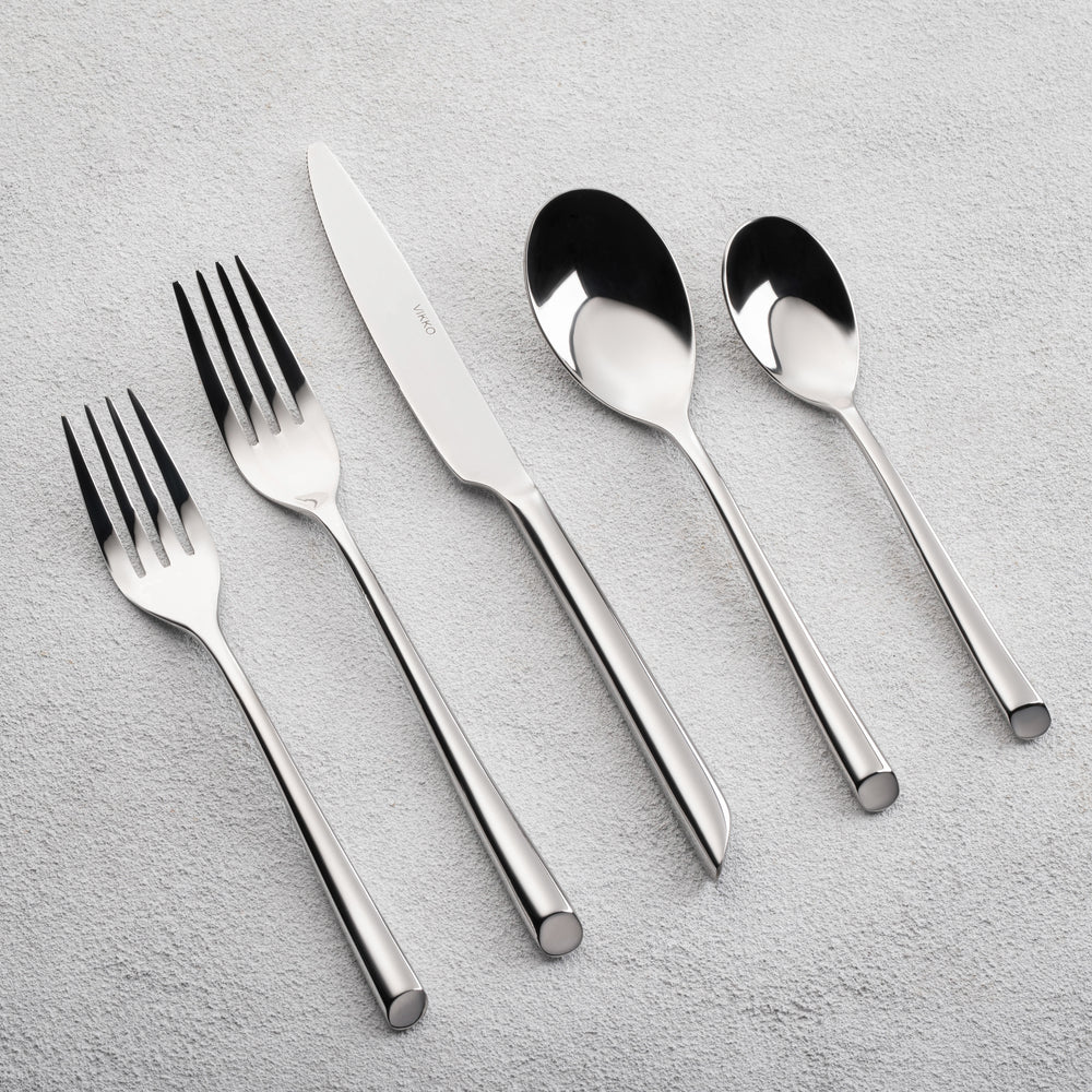 Vikko - Pearl, Shiny Silver, 18/10 SS, 20 Pc Flatware Set - Gift Box Window