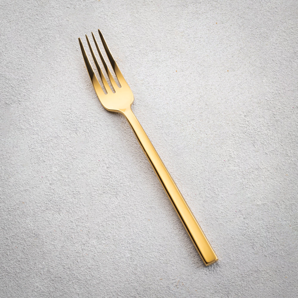 Vikko - Sapphire, Shiny Gold, 18/10 SS, Square Dinner Fork