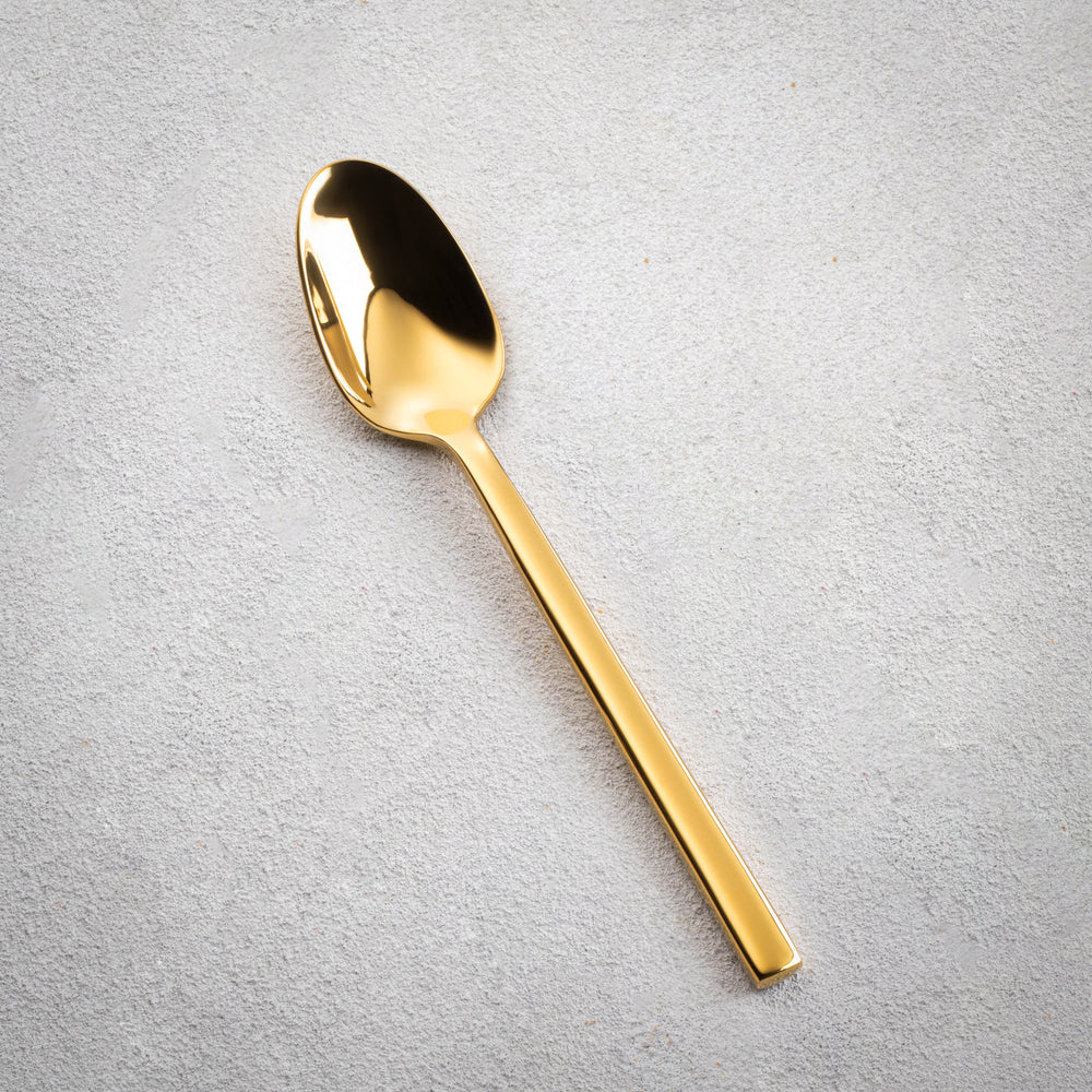 Vikko - Sapphire, Shiny Gold, 18/10 SS, Square Soup Spoon