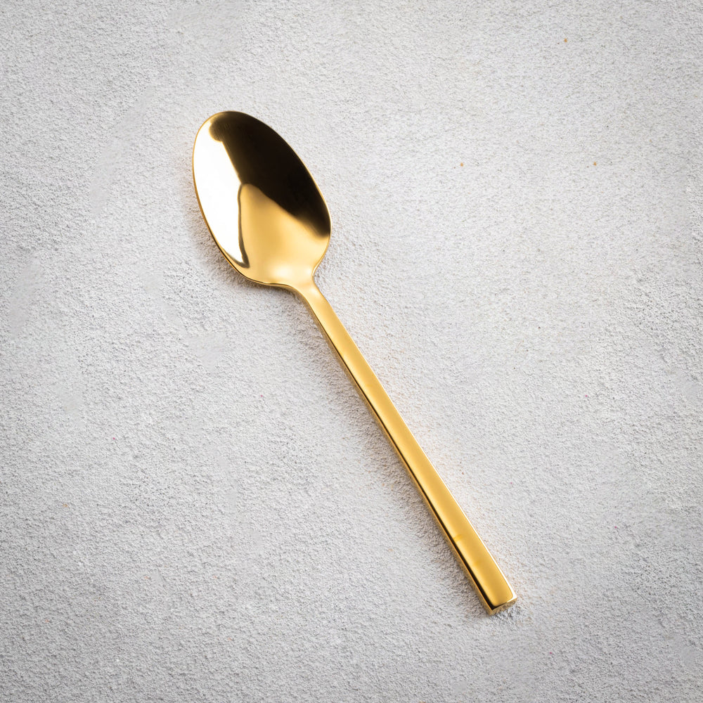 Vikko - Sapphire, Shiny Gold, 18/10 SS, Square Teaspoon