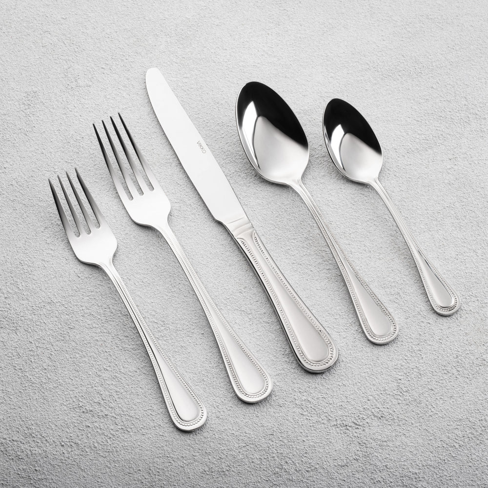 Vikko - Gems, Shiny Silver, 18/10 SS, 20 Pc Flatware Set - Gift Box No Window