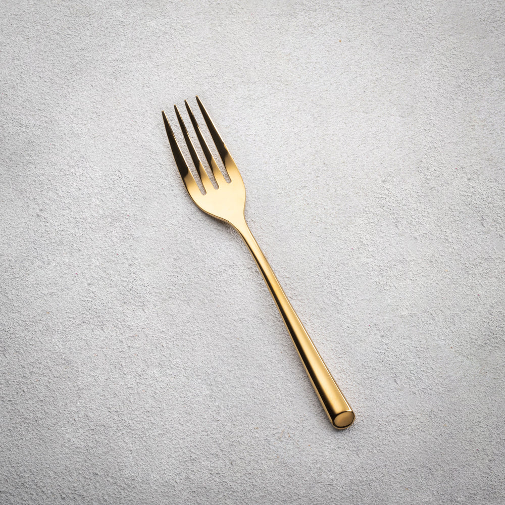 Vikko - Pearl, Shiny Gold, 18/10 SS, Round Salad Fork