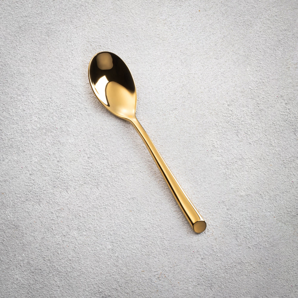 Vikko - Pearl, Shiny Gold, 18/10 SS, Round Teaspoon