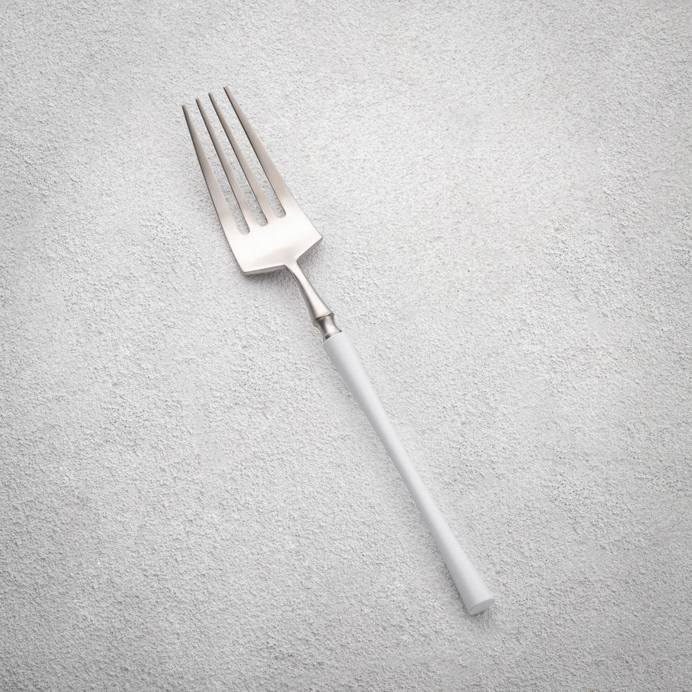 Vikko - Irene, Brushed Silver with White Handle, 18/10 SS, Dinner Fork