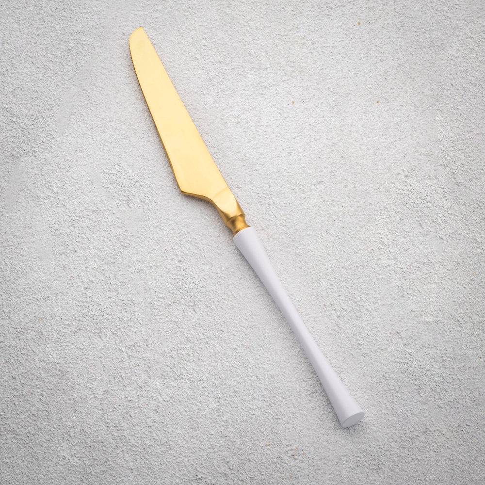 Vikko - Irene, Brushed Gold with White Handle, SS, Knife