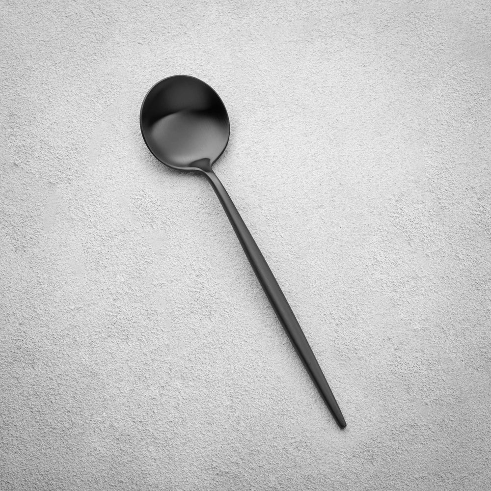 Vikko - Vera, Brushed Black, 18/10 SS, Soup Spoon