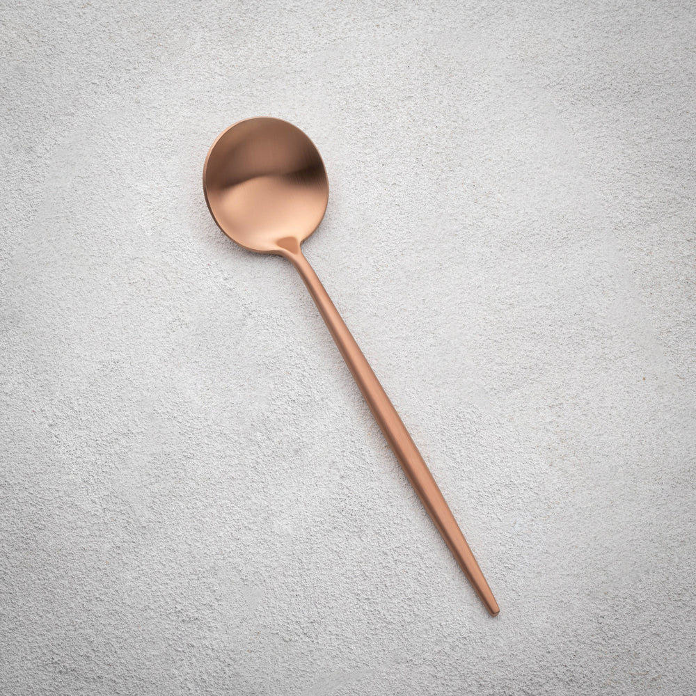 Vikko - Vera, Brushed Rose Gold, 18/10 SS, Soup Spoon
