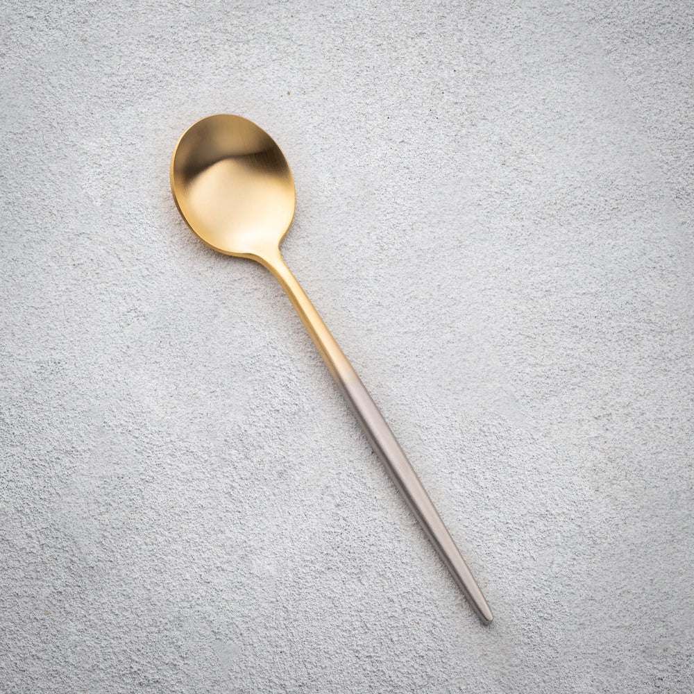 Vikko - Vera, Brushed Gold Ombre with Silver Handle, 18/10 SS, Teaspoon