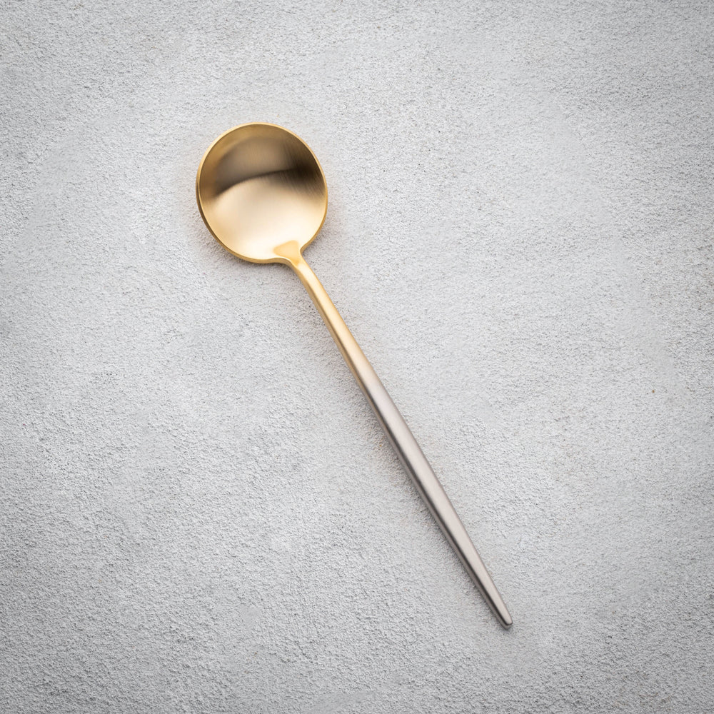Vikko - Vera, Brushed Gold Ombre with Silver Handle, 18/10 SS, Soup Spoon