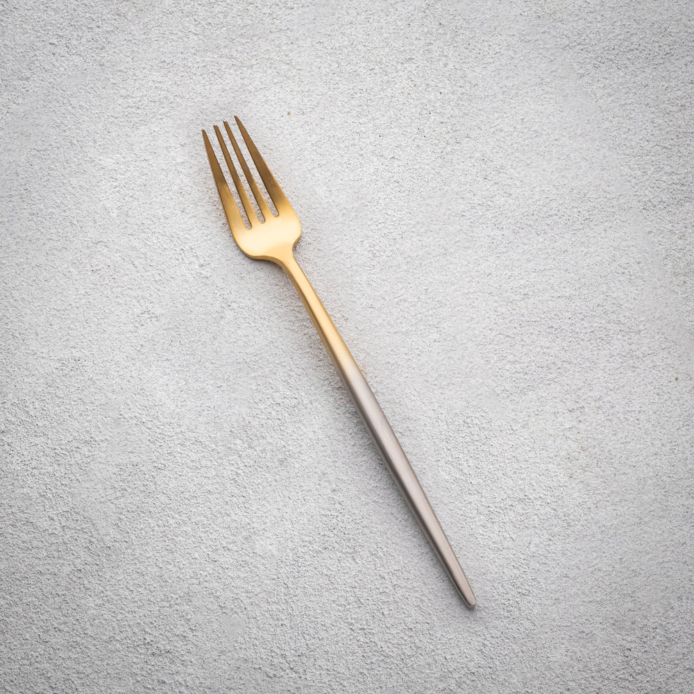 Vikko - Vera, Brushed Gold Ombre with Silver Handle, 18/10 SS, Salad Fork