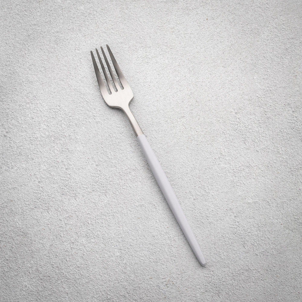 Vikko - Vera, Brushed Silver with White Handle, 18/10 SS, Salad Fork
