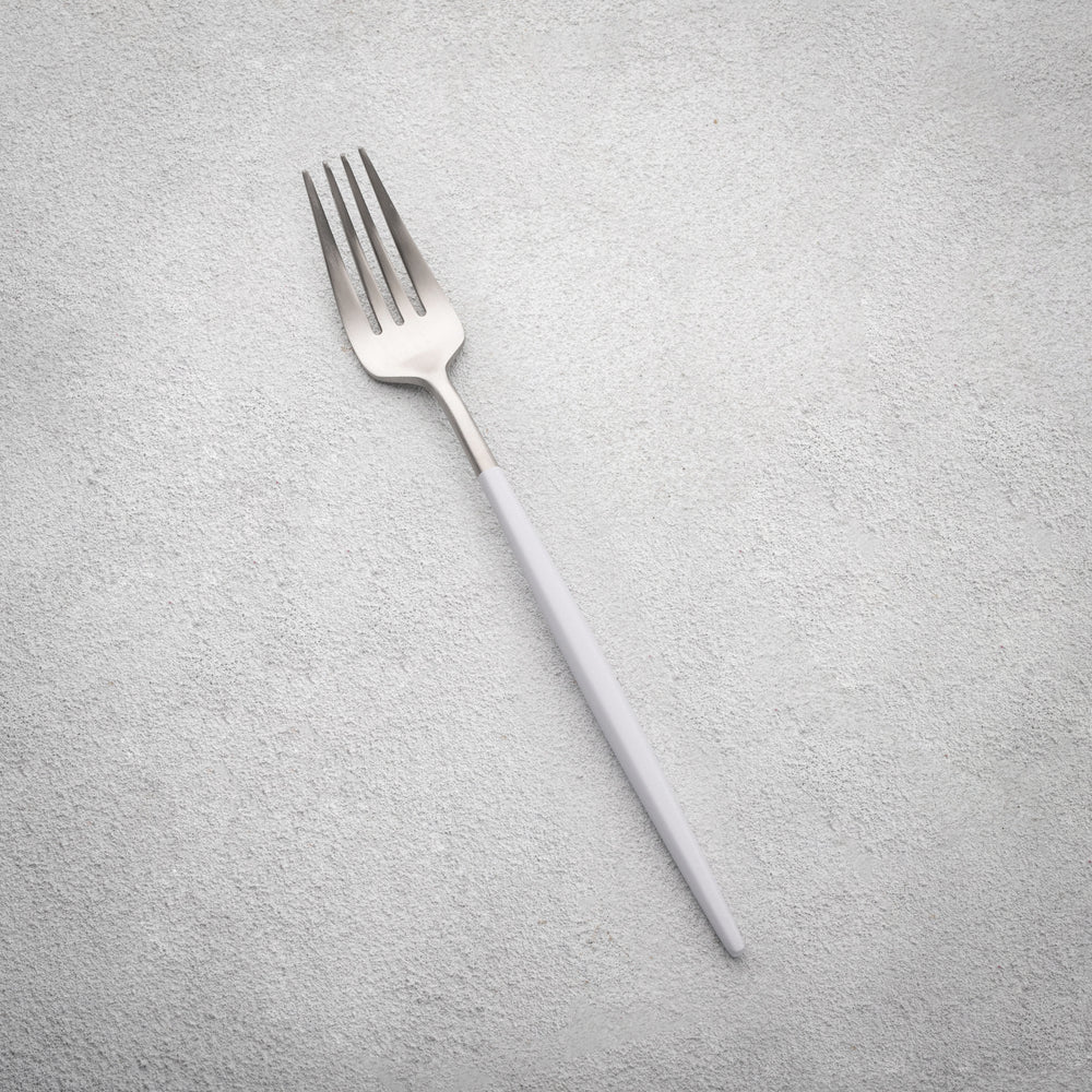 Vikko - Vera, Brushed Silver with White Handle, 18/10 SS, Dinner Fork
