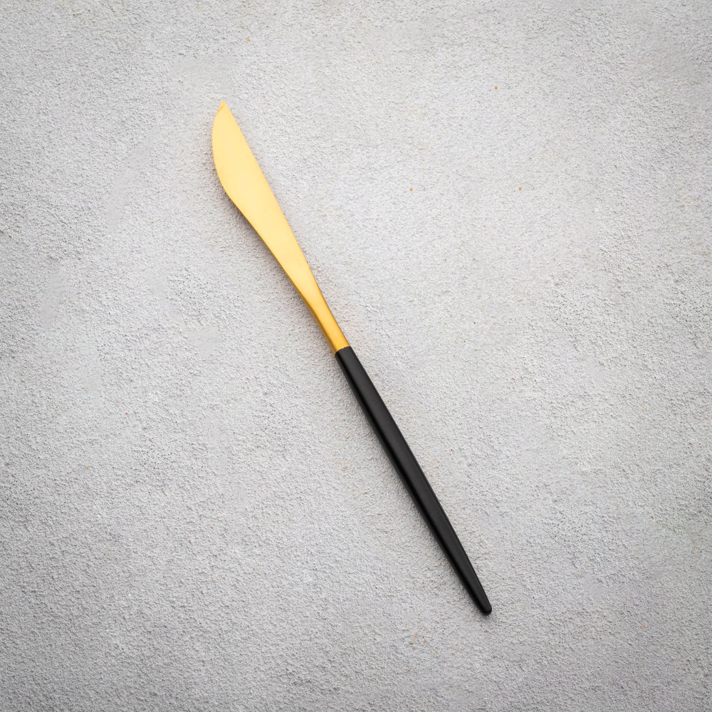 Vikko - Vera, Brushed Gold with Black Handle, SS, Knife
