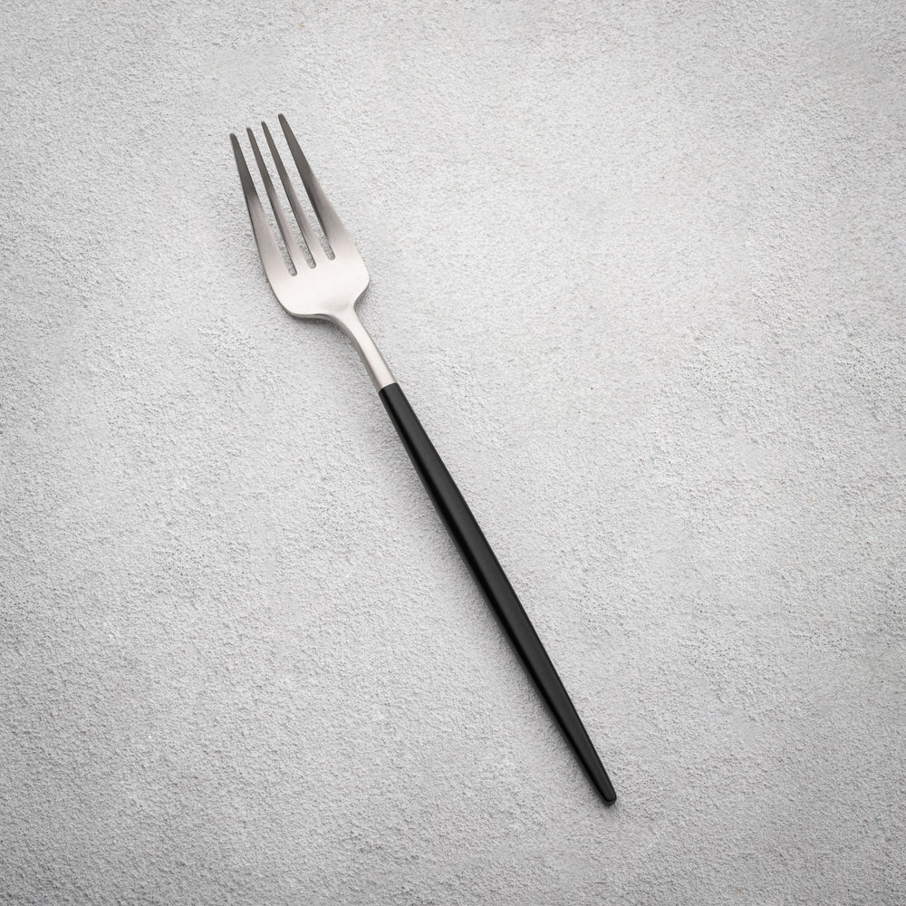 Vikko - Vera, Brushed Silver with Black Handle, 18/10 SS, Dinner Fork