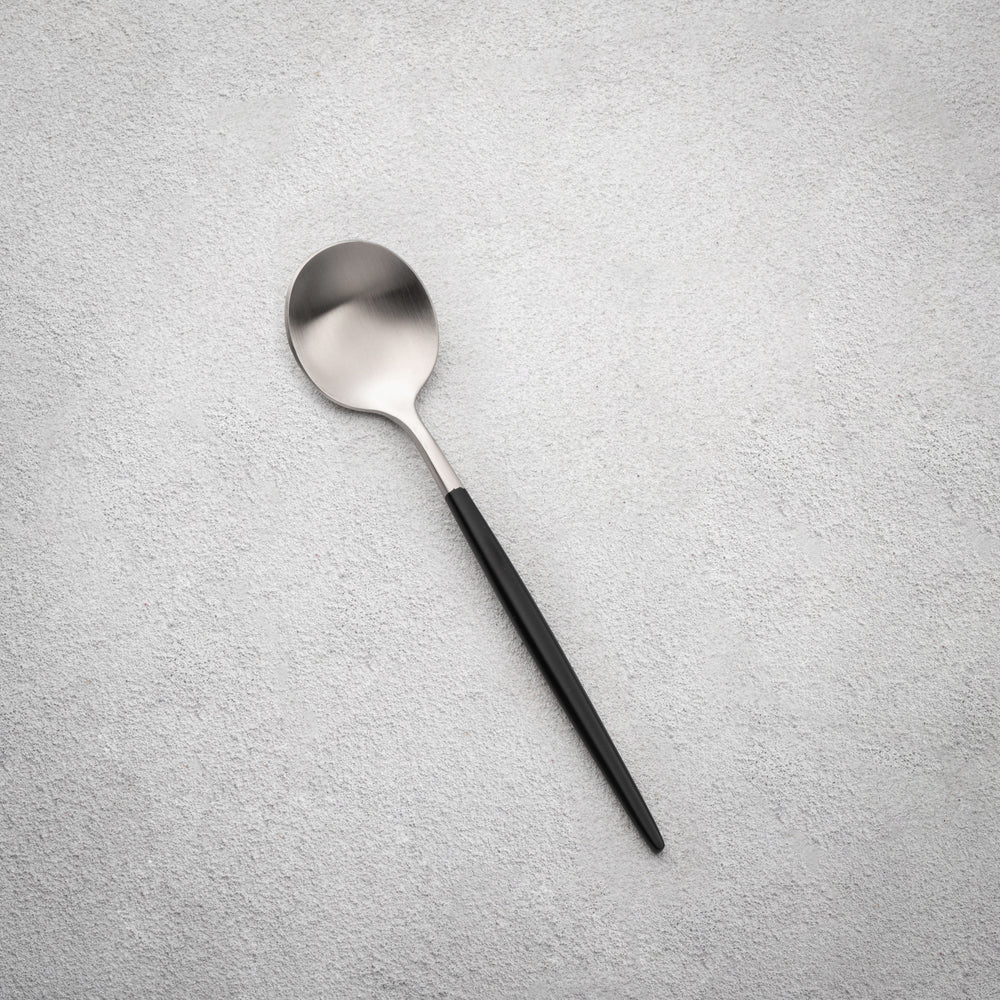 Vikko - Vera, Brushed Silver with Black Handle, 18/10 SS, Teaspoon