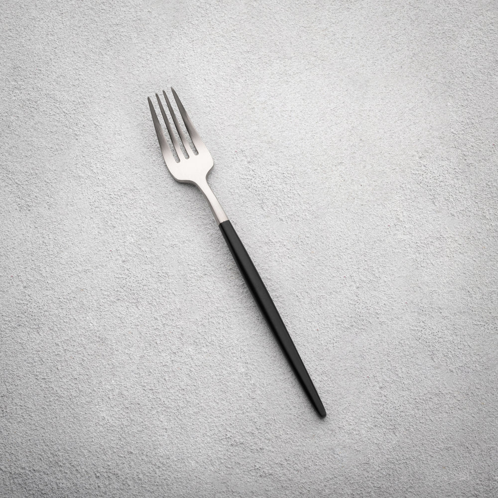 Vikko - Vera, Brushed Silver with Black Handle, 18/10 SS, Salad Fork