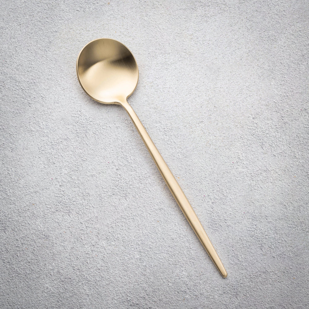 Vikko - Vera, Brushed Champagne Gold, 18/10 SS, Soup Spoon