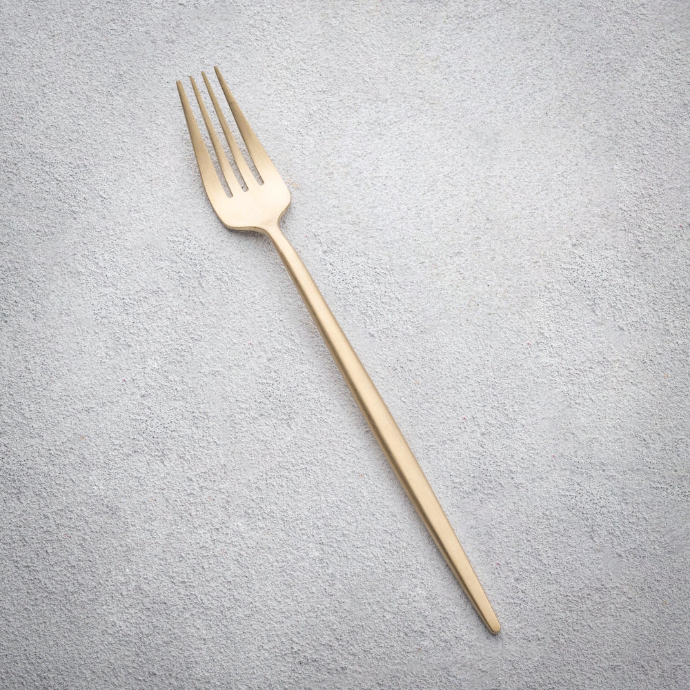 Vikko - Vera, Brushed Champagne Gold, 18/10 SS, Dinner Fork