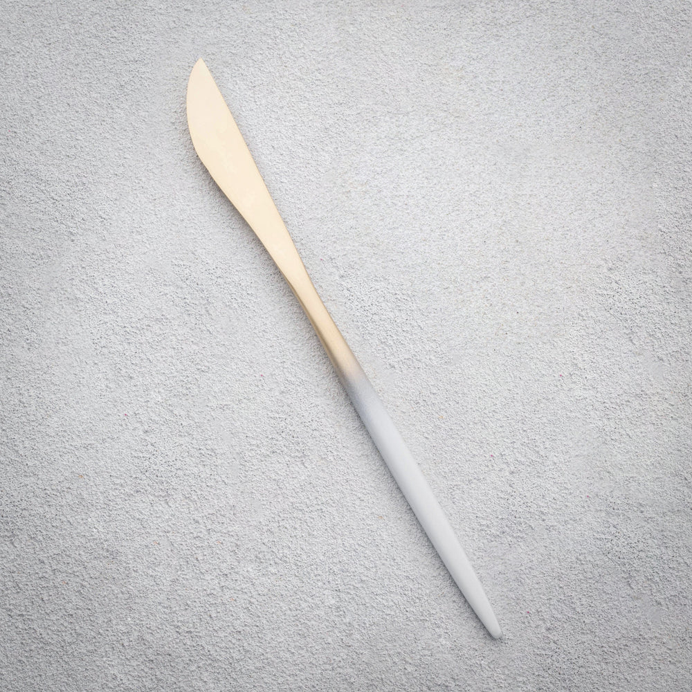 Vikko - Vera, Brushed Champagne Gold Ombre with White Handle, SS, Knife