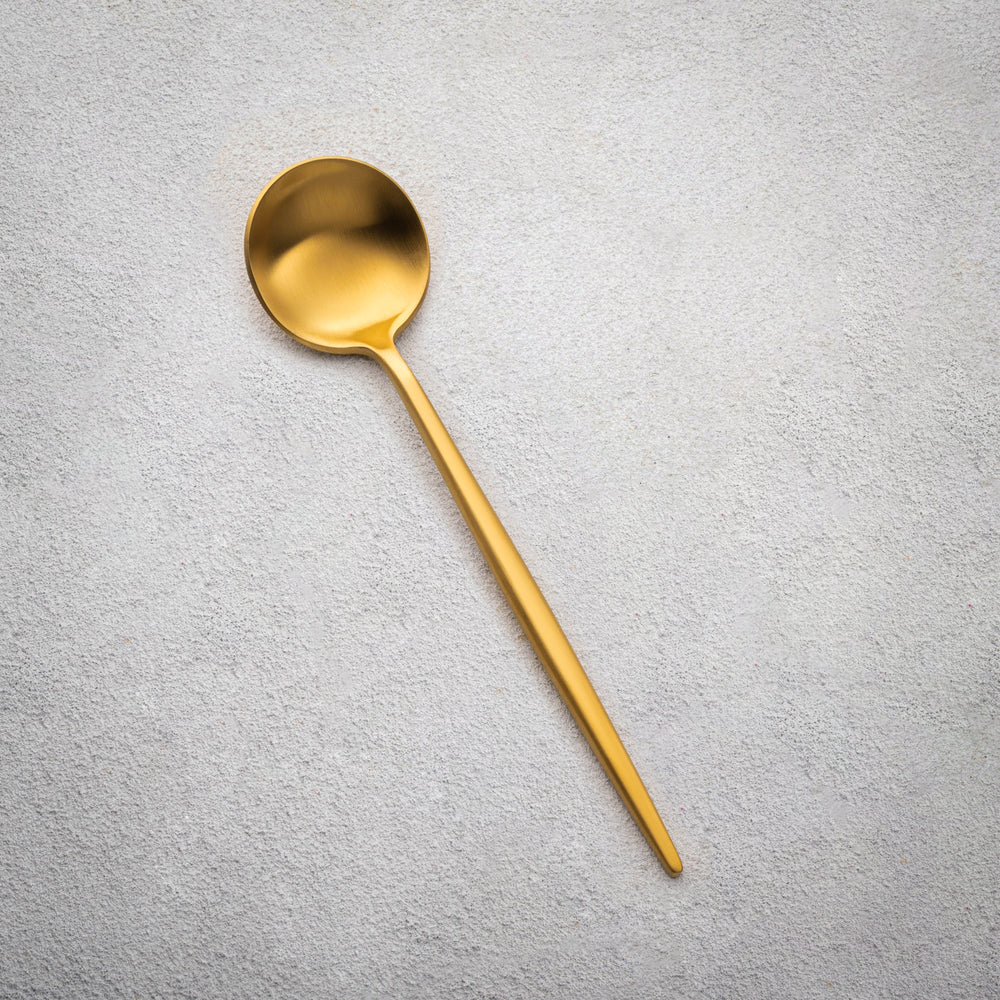 Vikko - Vera, Brushed Gold, 18/10 SS, Soup Spoon