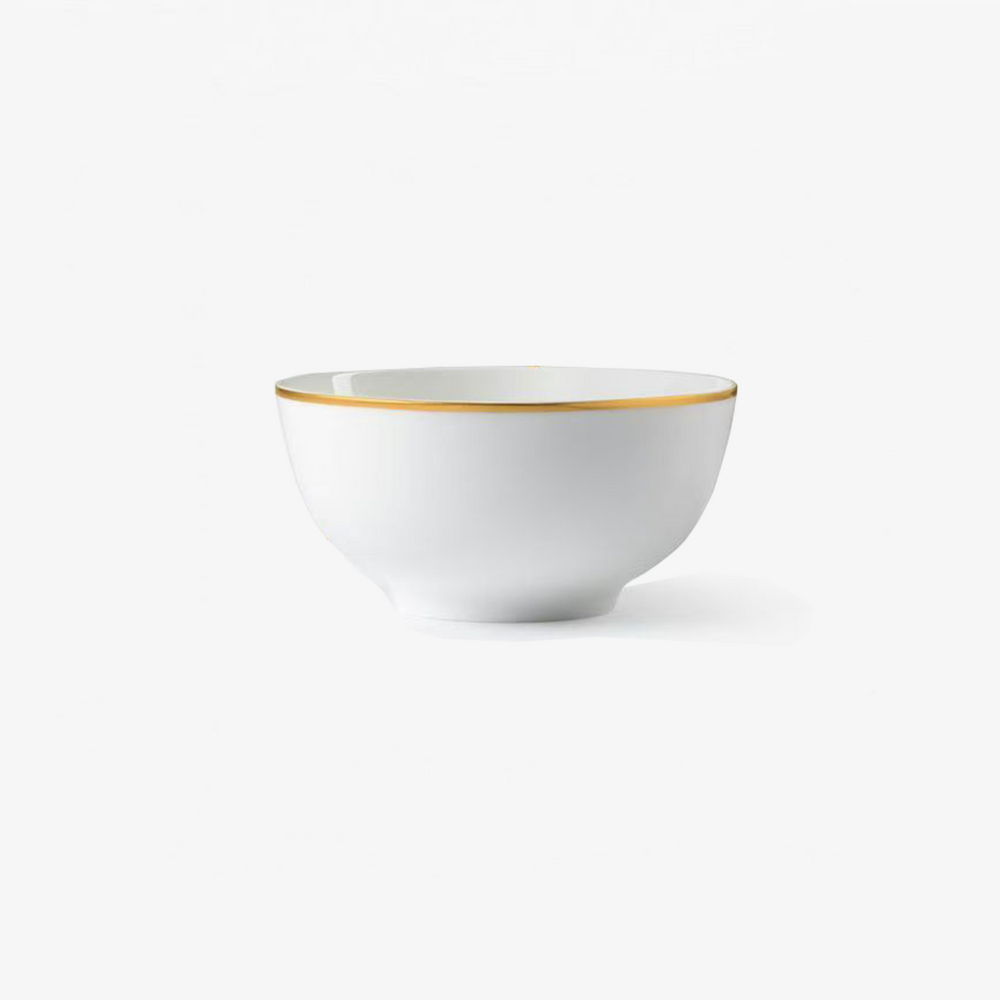 Vikko - Vintage, Bowl, White with Gold Rim
