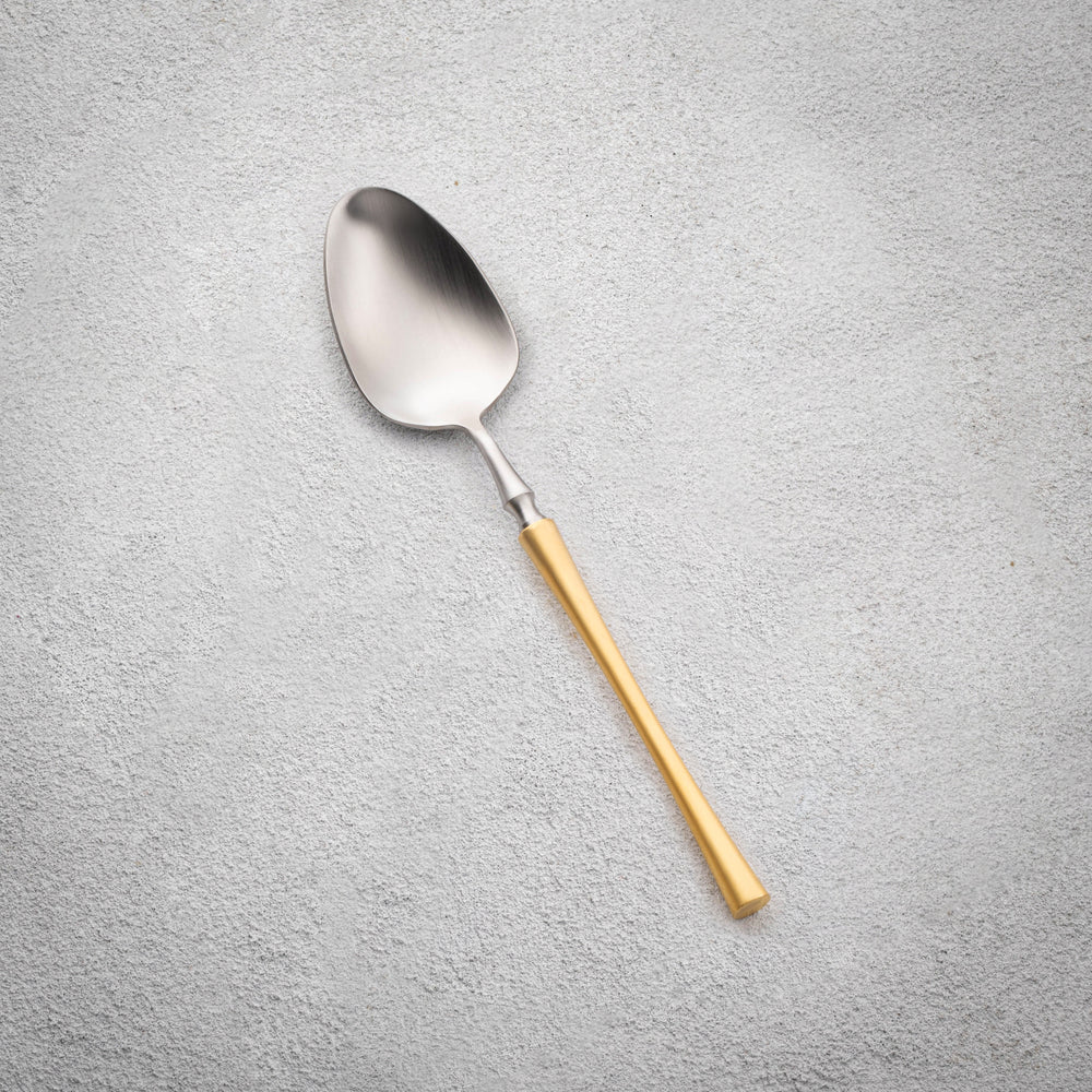 Vikko - Irene, Brushed Silver with Gold Handle, 18/10 SS, Soup Spoon