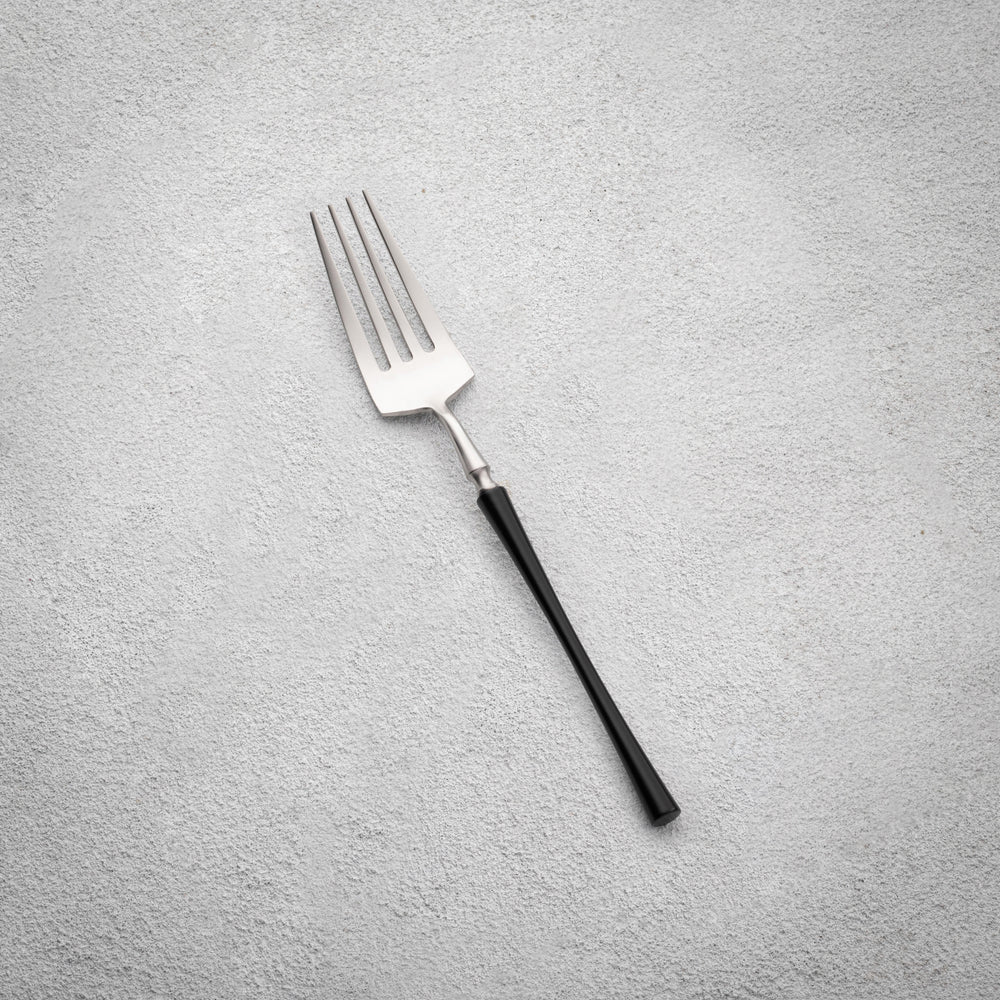 Vikko - Irene, Brushed Silver with Black Handle, 18/10 SS, Salad Fork
