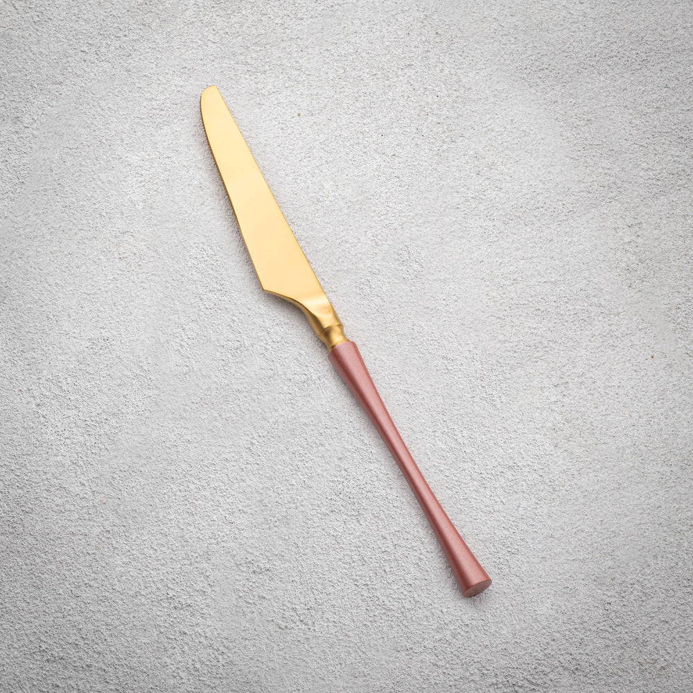 Vikko - Irene, Brushed Gold with Pink Handle, SS, Knife