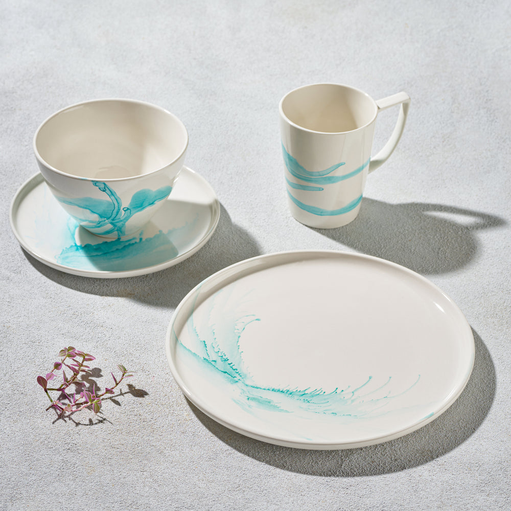 Vikko - Sunset Blue, Fine Porcelain, 16 Pc Dinnerware Set, Service for 4