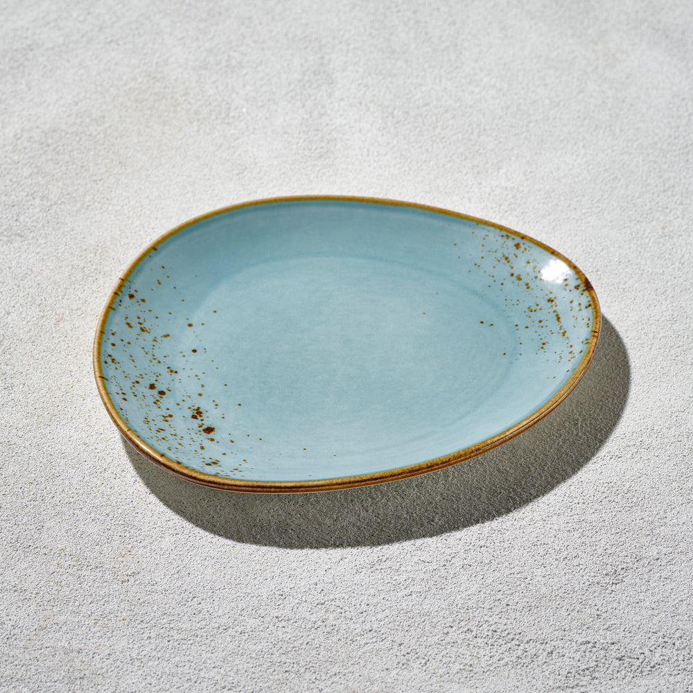 Terra - Triangular Plate, Light Blue, 8.5"