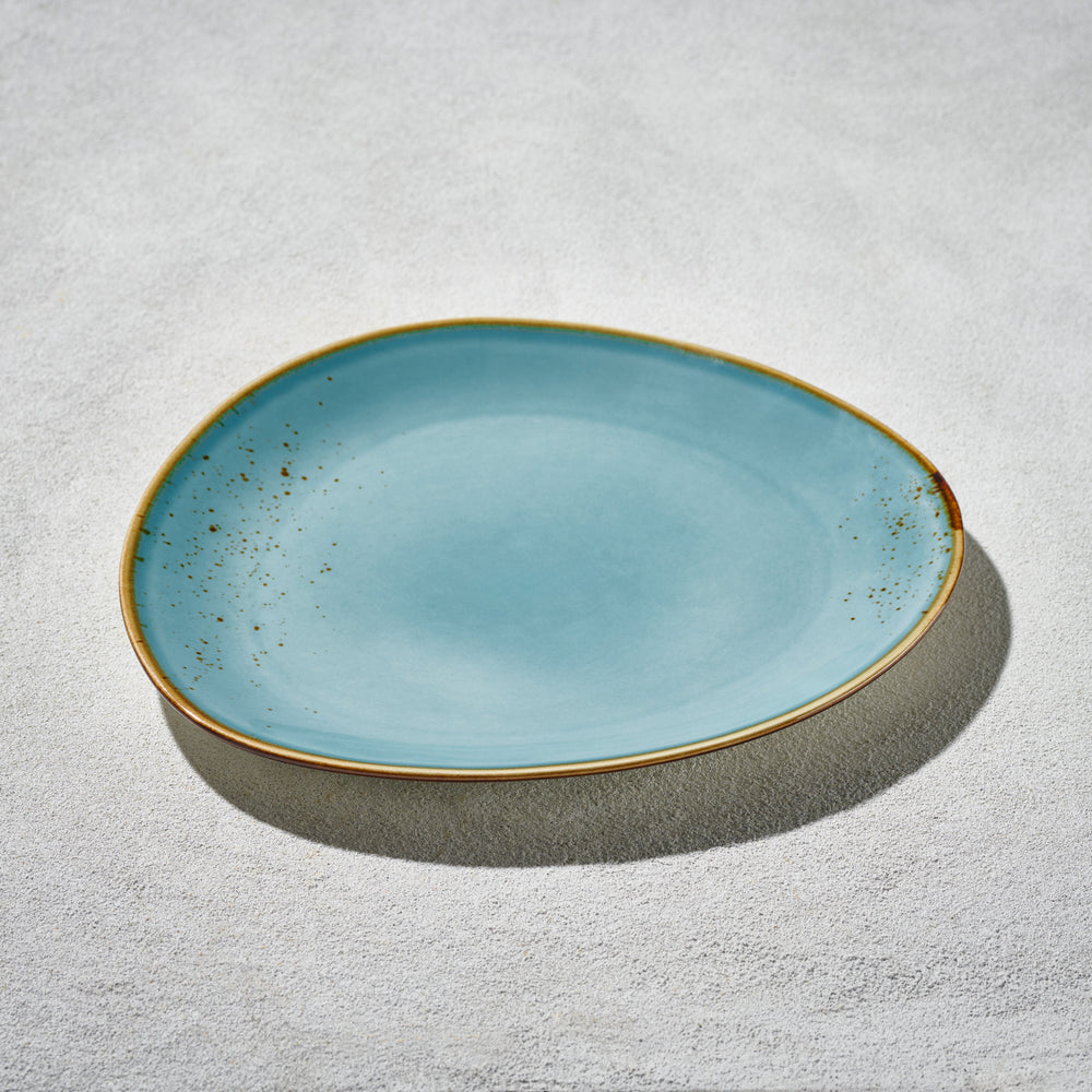 Terra - Triangular Plate, Light Blue, 11.25"