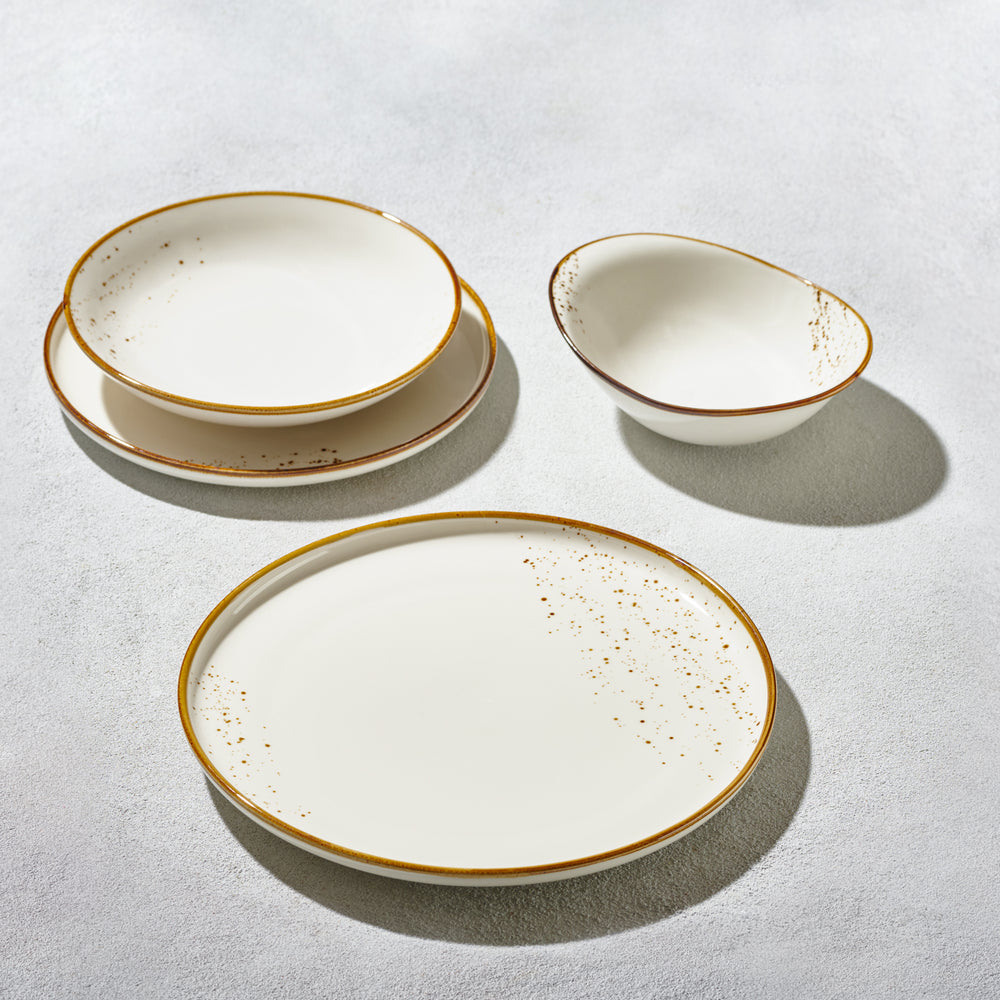 Terra - Fine Porcelain, Craft White, 16 Pc Dinnerware Set, Service for 4