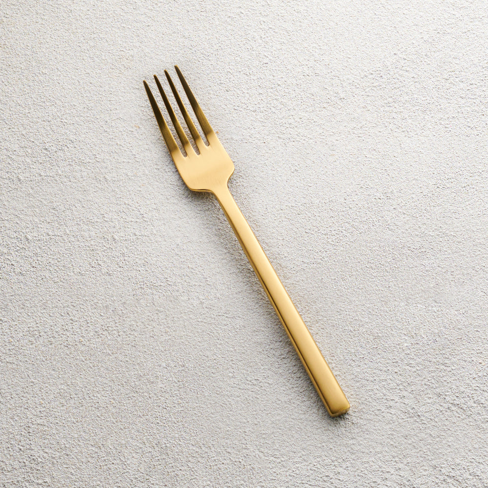 Vikko - Sapphire, Brushed Gold, 18/10 SS, Square Salad Fork