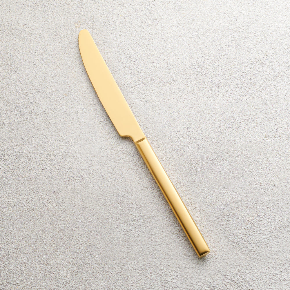 Vikko - Sapphire, Brushed Gold, SS, Square Knife