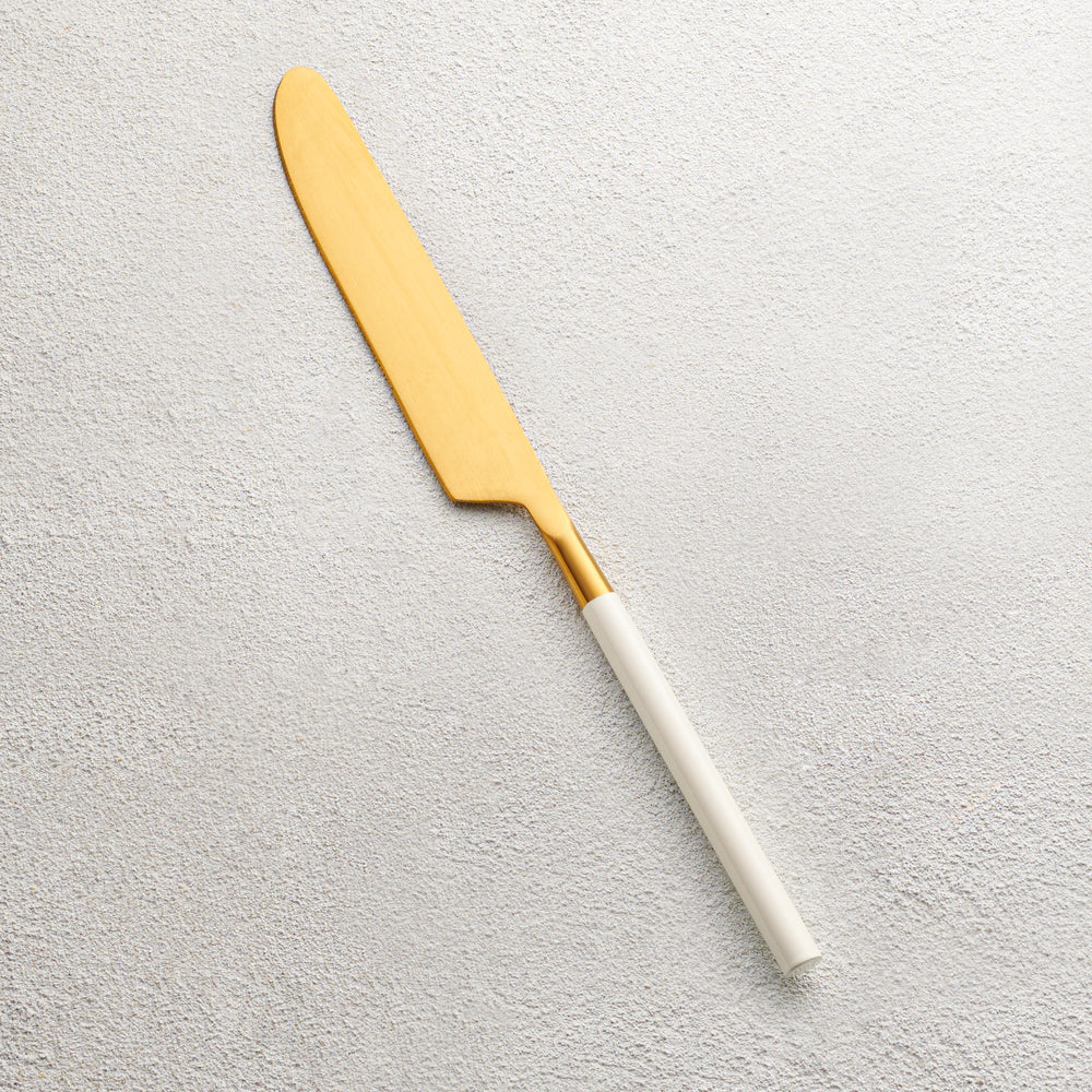 Vikko - Cove, Brushed Gold with White Handle, SS, Knife