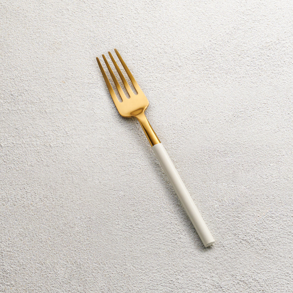 Vikko - Cove, Brushed Gold with White Handle, 18/10 SS, Salad Fork