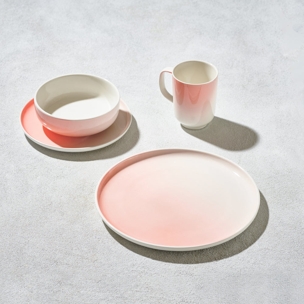 Vikko - Breeze Pink, Fine Porcelain, 16 Pc Dinnerware Set, Service for 4