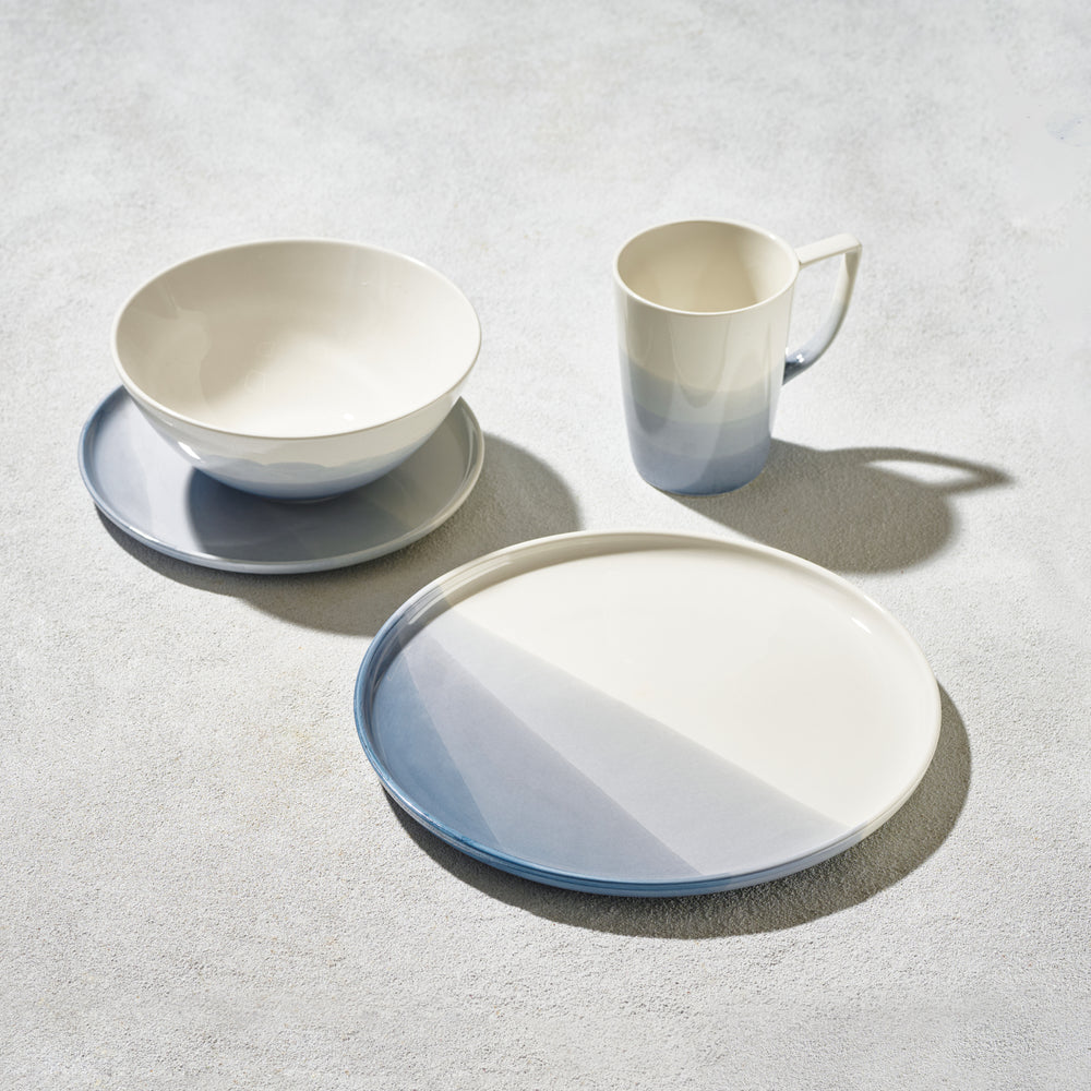 Vikko - Spring Blue, Fine Porcelain, 16 Pc Dinnerware Set, Service for 4