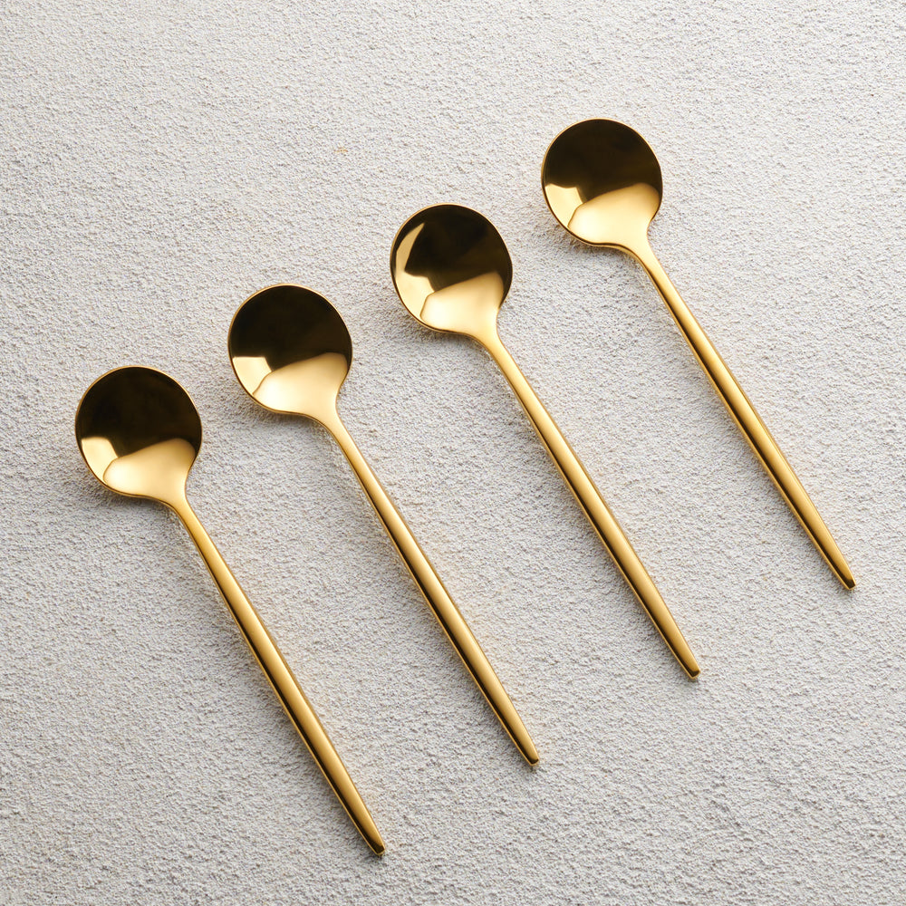 Vikko - Vera, Shiny Gold, 18/10 SS, Coffee Spoon, 4 Pk