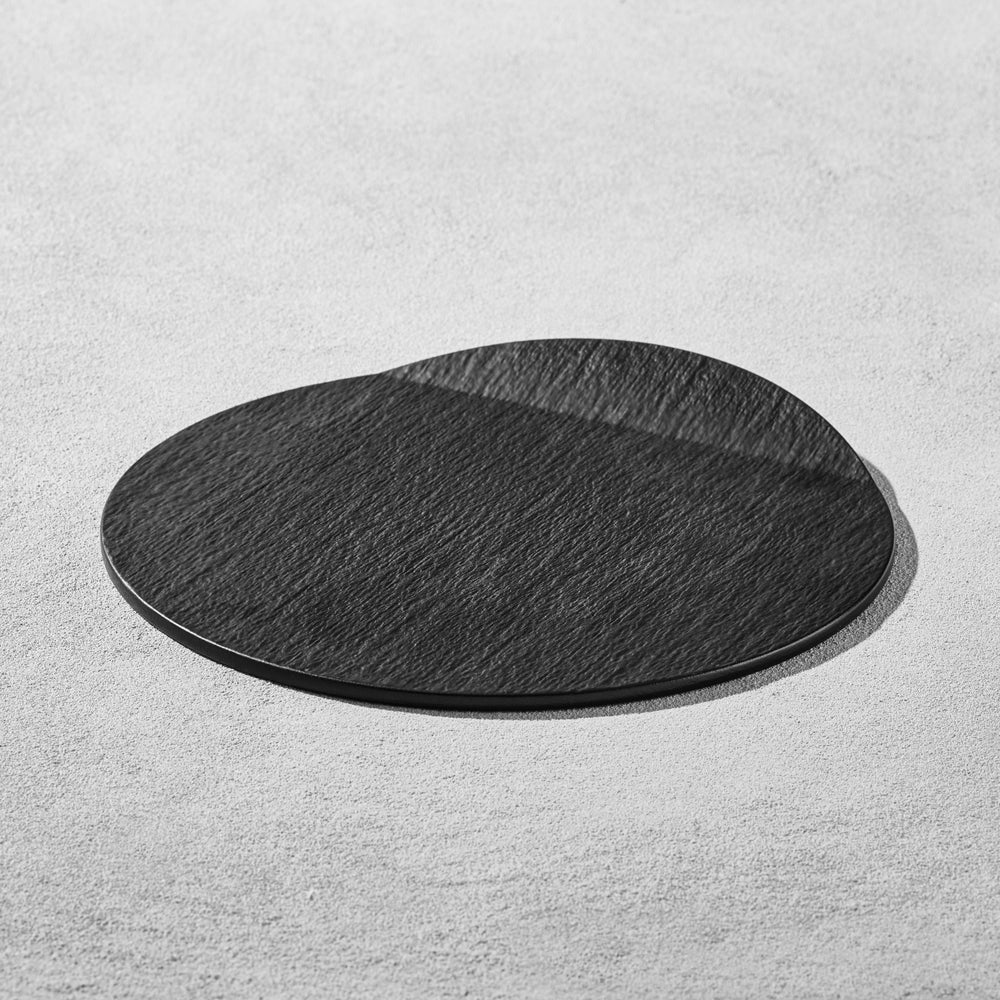 Vikko - Thunder, Lifted Edge, Round Plate, Matte Black, 12.25"