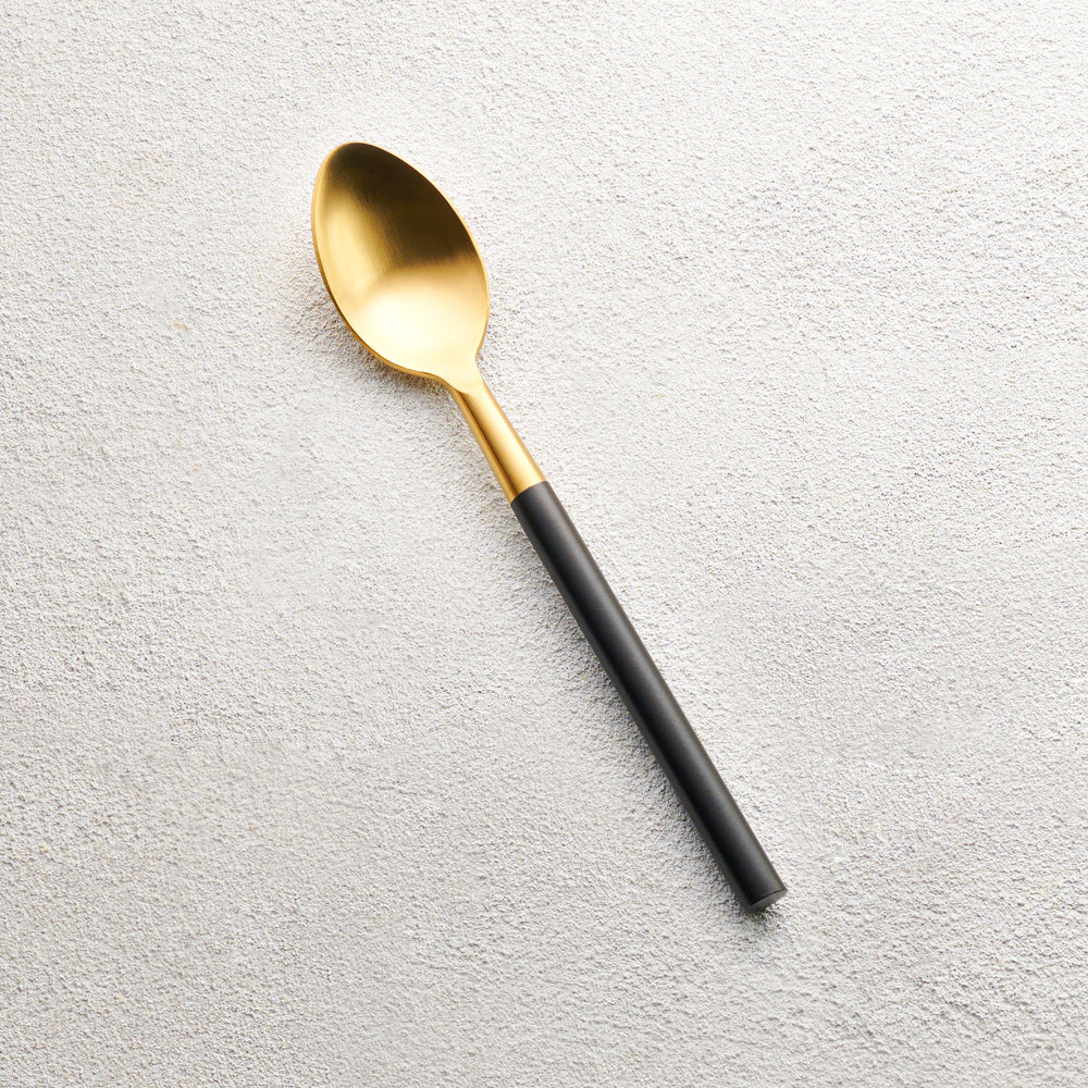 Vikko - Cove, Brushed Gold with Black Handle, 18/10 SS, Teaspoon