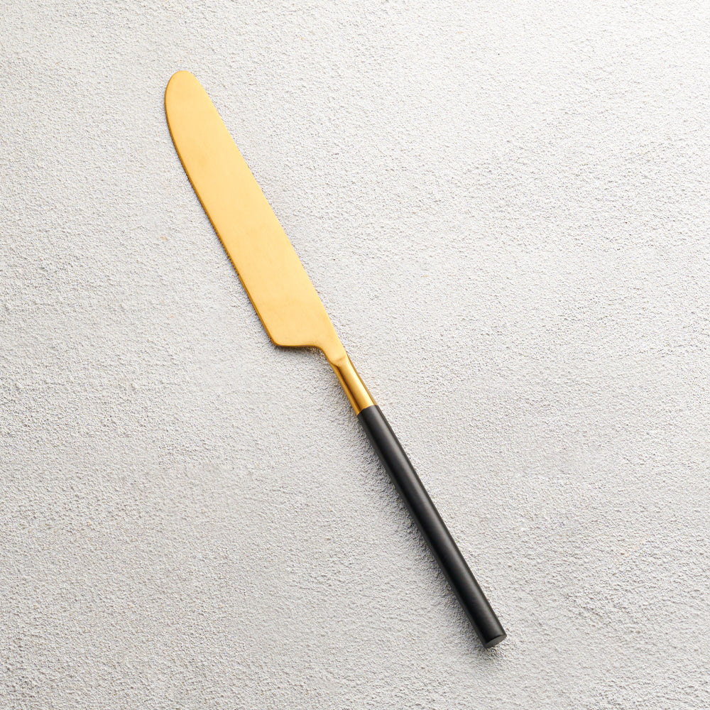Vikko - Cove, Brushed Gold with Black Handle, SS, Knife