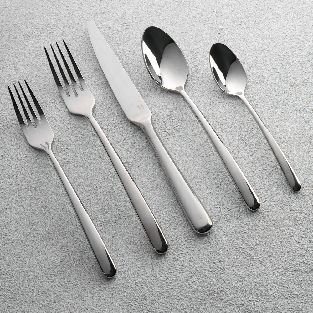Vikko - Opal, Shiny Silver, 18/10 SS, 20 Pc Flatware Set - Gift Box Window