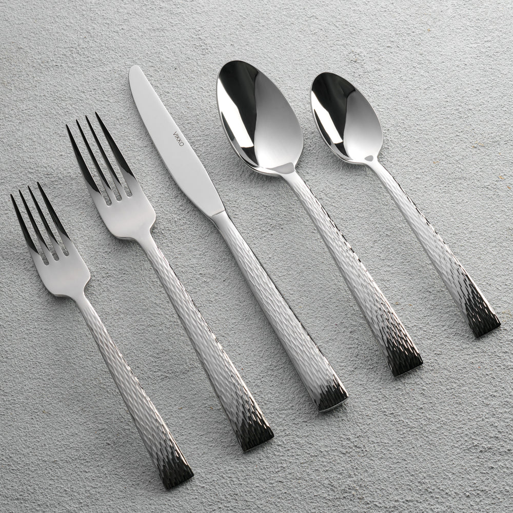 Vikko - Lava, Shiny Silver, 18/10 SS, 20 Pc Flatware Set - Gift Box Window