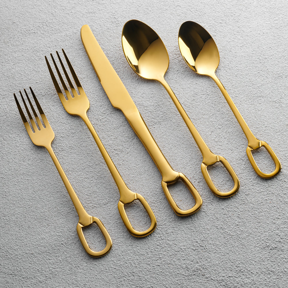 Vikko - Venice, Shiny Gold, 18/10 SS, 20 Pc Flatware Set - Gift Box No Window