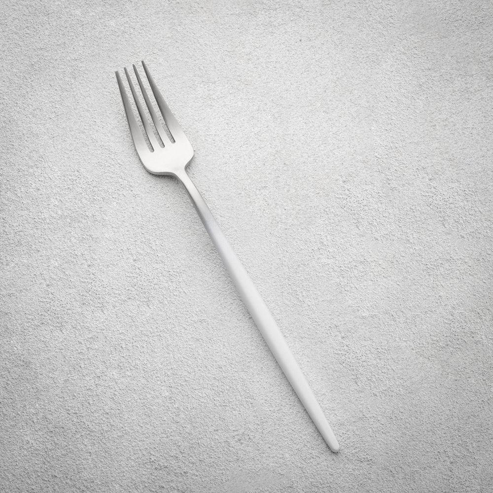 Vikko - Vera, Brushed Silver Ombre with White Handle, 18/10 SS, Dinner Fork