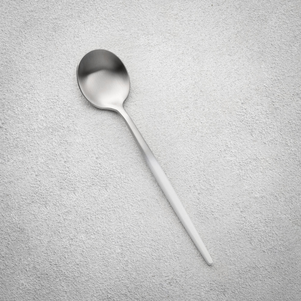 Vikko - Vera, Brushed Silver Ombre with White Handle, 18/10 SS, Teaspoon