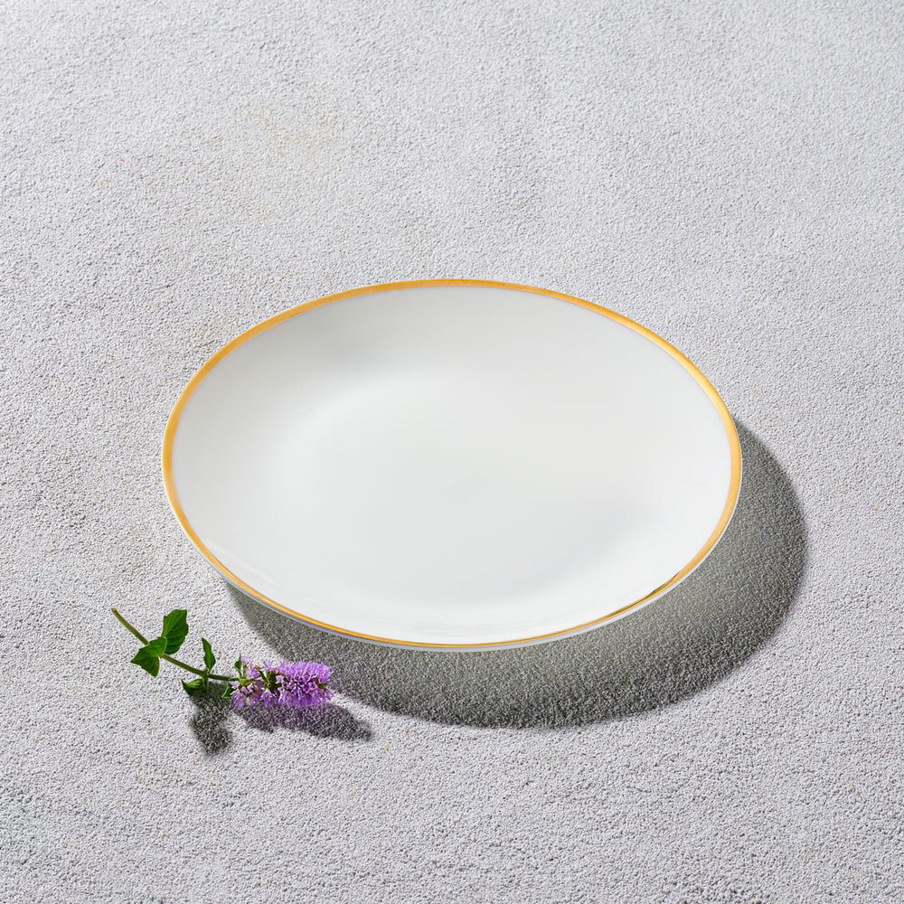 Vikko - Vintage, Bread and Butter Plate, White with Gold Rim, 6.5"