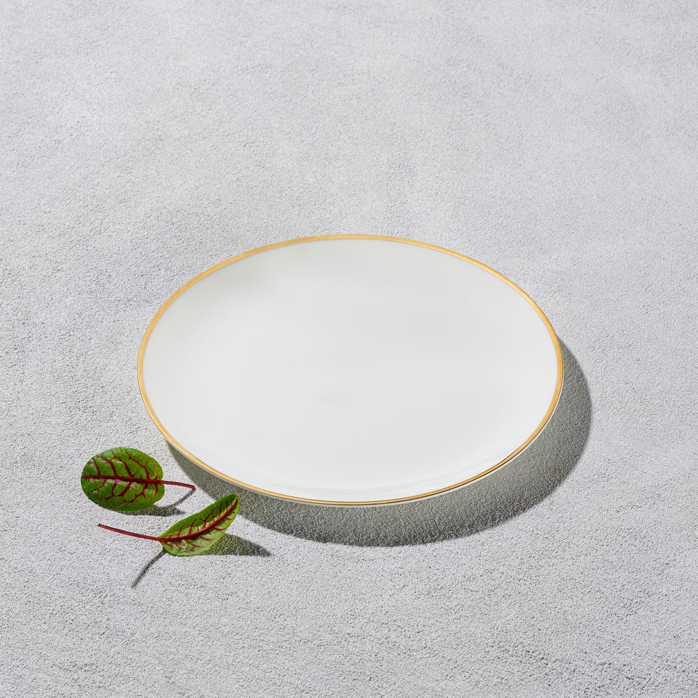 Vikko - Vintage, Salad Plate, White with Gold Rim, 8"