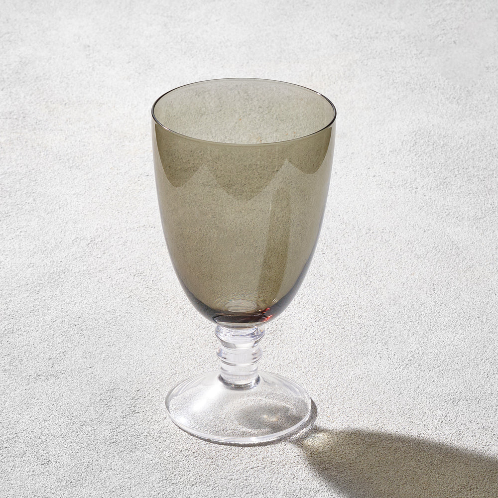 Vikko - Iris, Glass Goblet, Smoked with Clear Stem, 20.5 oz